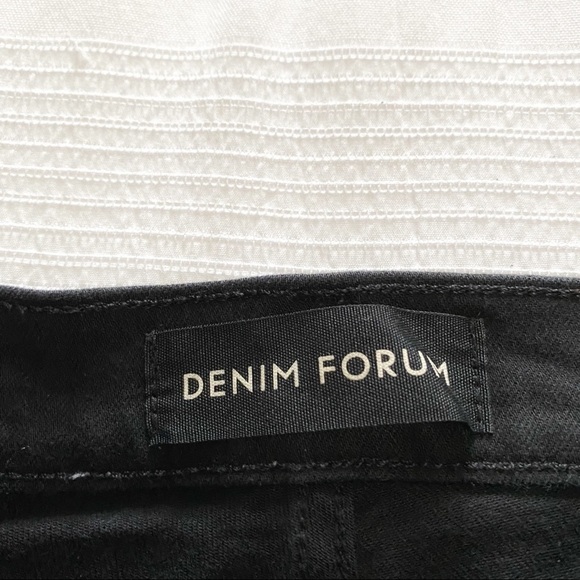 DENIM FORUM THE LOLA HIGH RISE BLACK SKINNY CROPPED JEANS - Picture 5 of 9